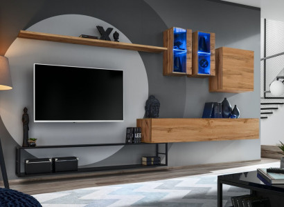 Wohnwand Braun Designer Sideboard TV-Ständer Einrichtung Luxus Komplette Neu
